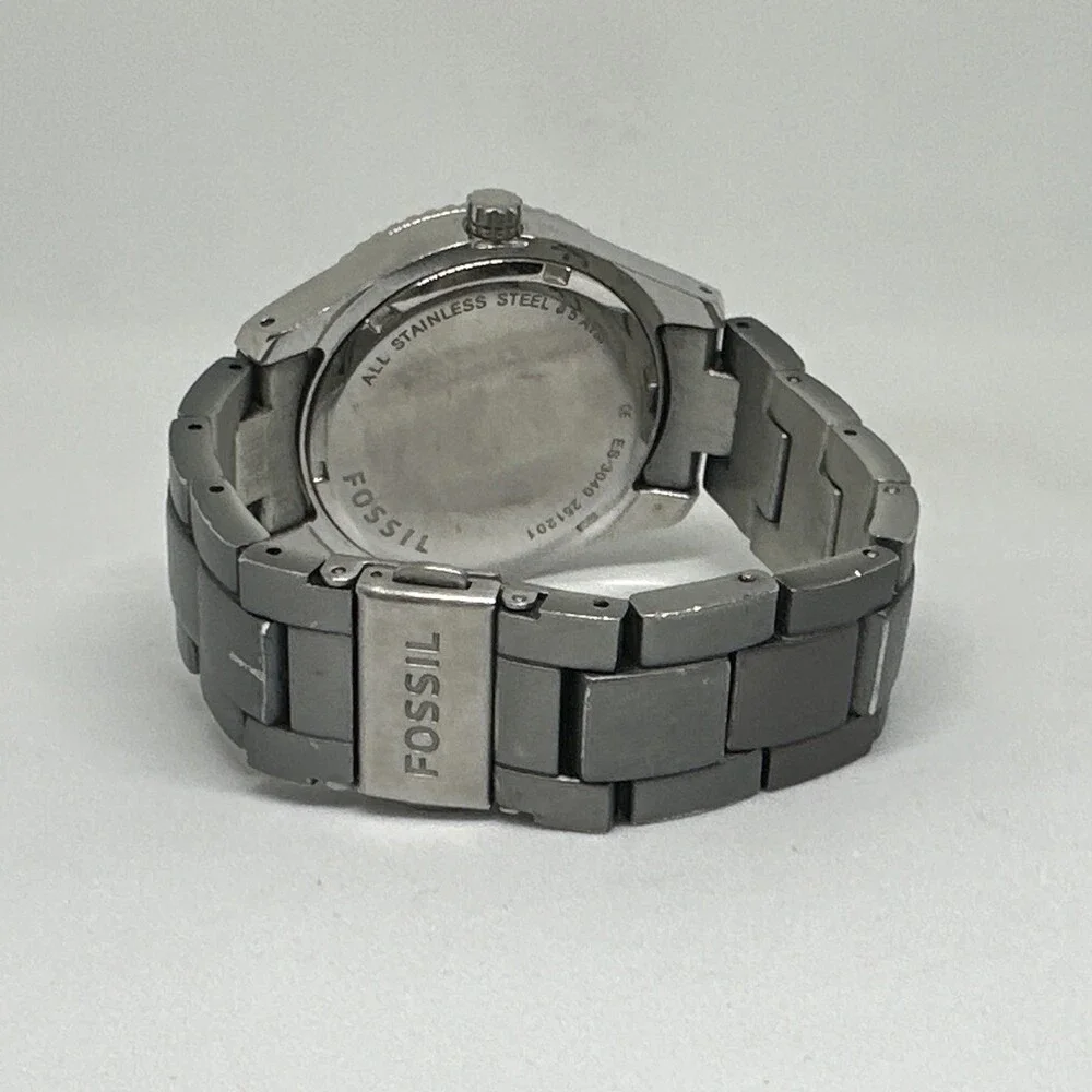 Fossil Stella ES3040 Womens Gray Stainless Steel Analog Dial Quartz Watch HME726